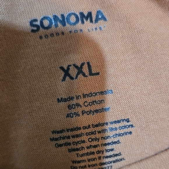 Sonoma Peach Cotton Blend T-Shirt - Picture 3 of 3